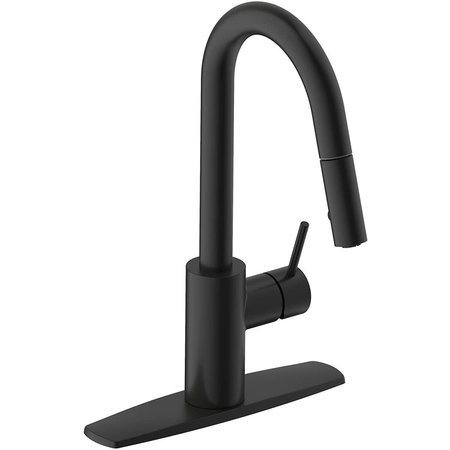 TEMPLETON Euro Collection Single-Handle Kitchen Faucet with Pull-Down Spray, Matte Black TE2594975